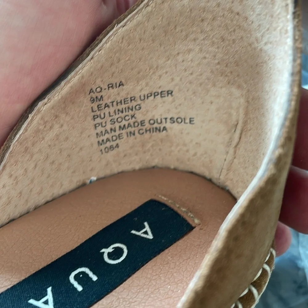 NEW IN BOX! Aqua Ria‎ Suede Espadrille Platform Wedge Sandals in Chestnut